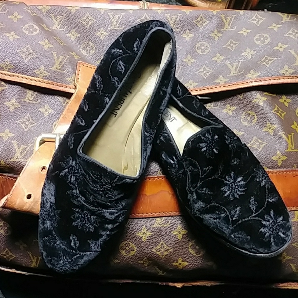 Yves saint laurent tom ford velvet floral flat